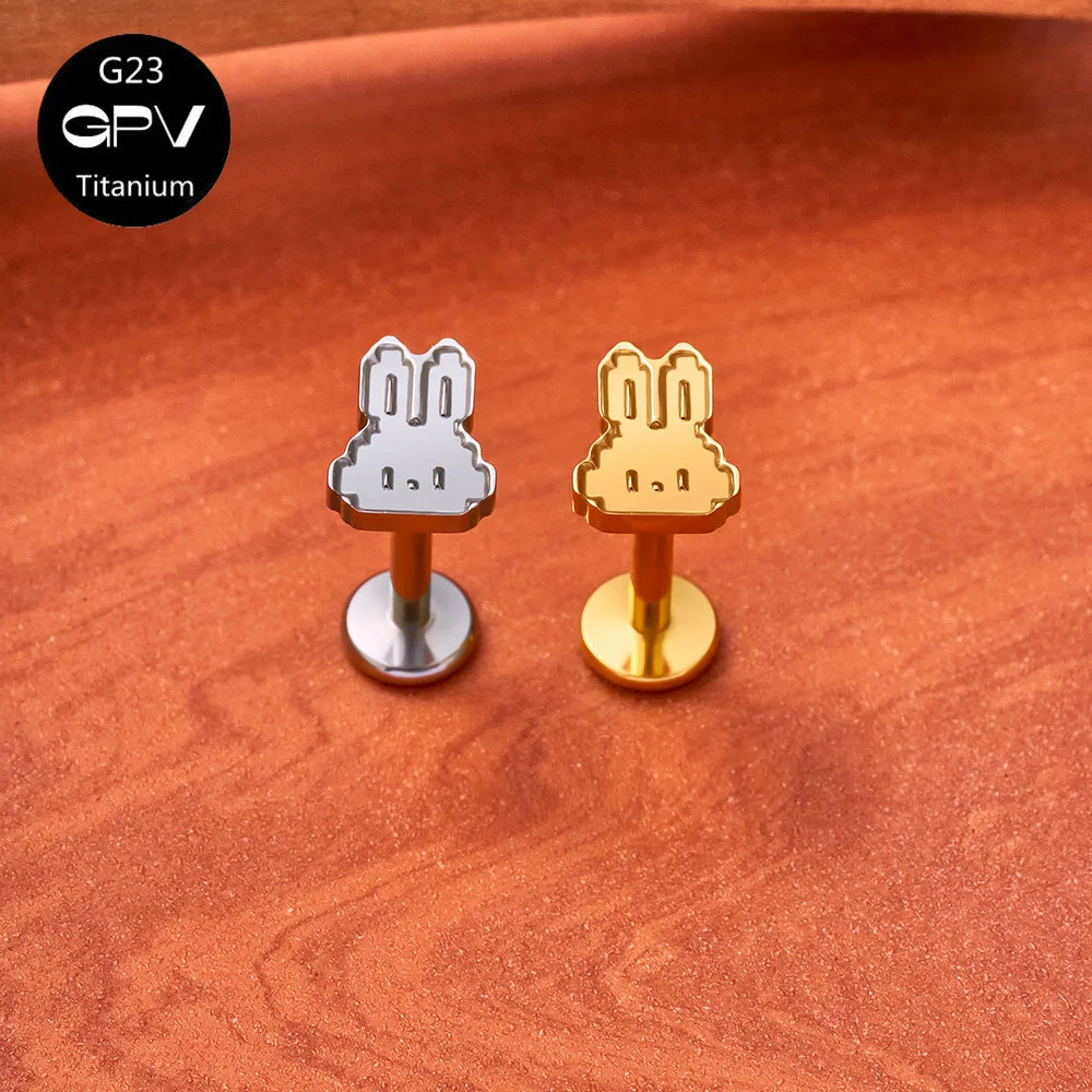 Pendientes de Titanio G23 F136 Estilo Pixel, Pequeños Pendientes de Cartílago en Forma de Corazón para Hombres y Mujeres, Joyería para Piercing