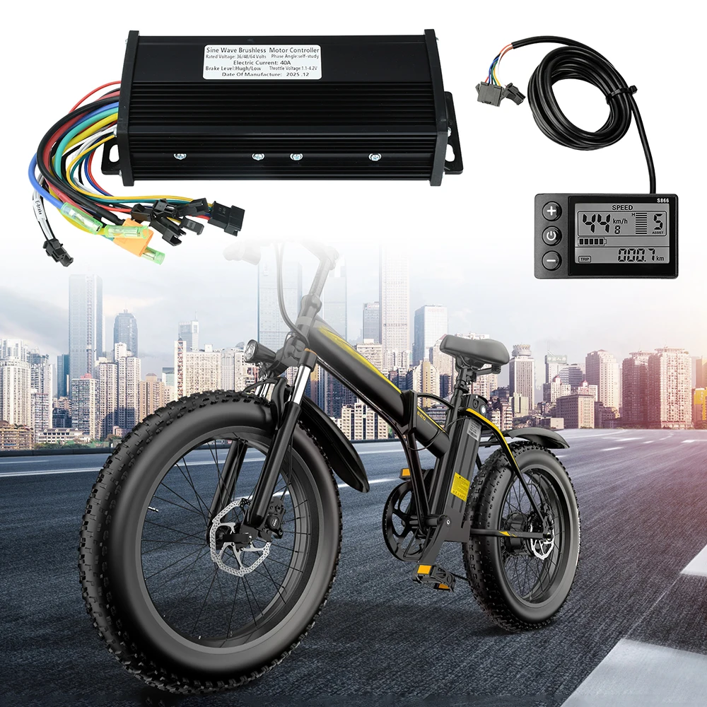 Controlador de Motor sin Escobillas 36V-60V 40A de Triple Modo, Onda Sinusoidal, Impermeable, para Bicicleta Eléctrica, Alta Potencia, Salida de 1000W-2000W