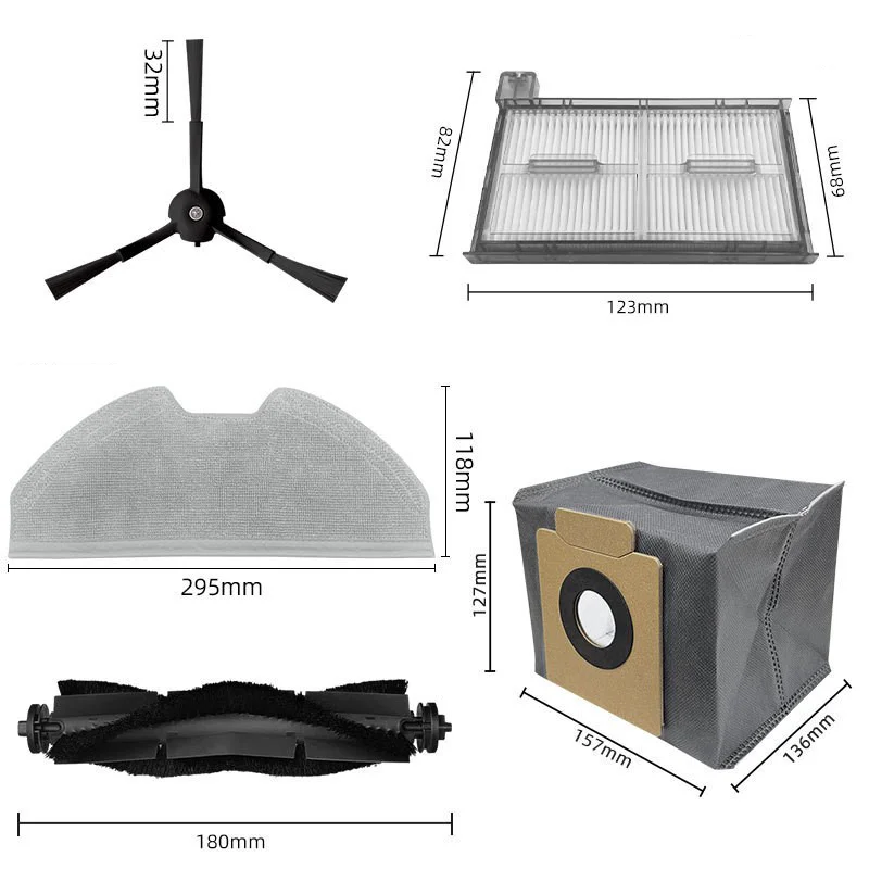 Para Eufy X8 Pro Robot Cepillo Lateral filtros Hepa paños de fregona paño de mopa bolsa de polvo piezas de limpiador al vacío accesorios de repuesto