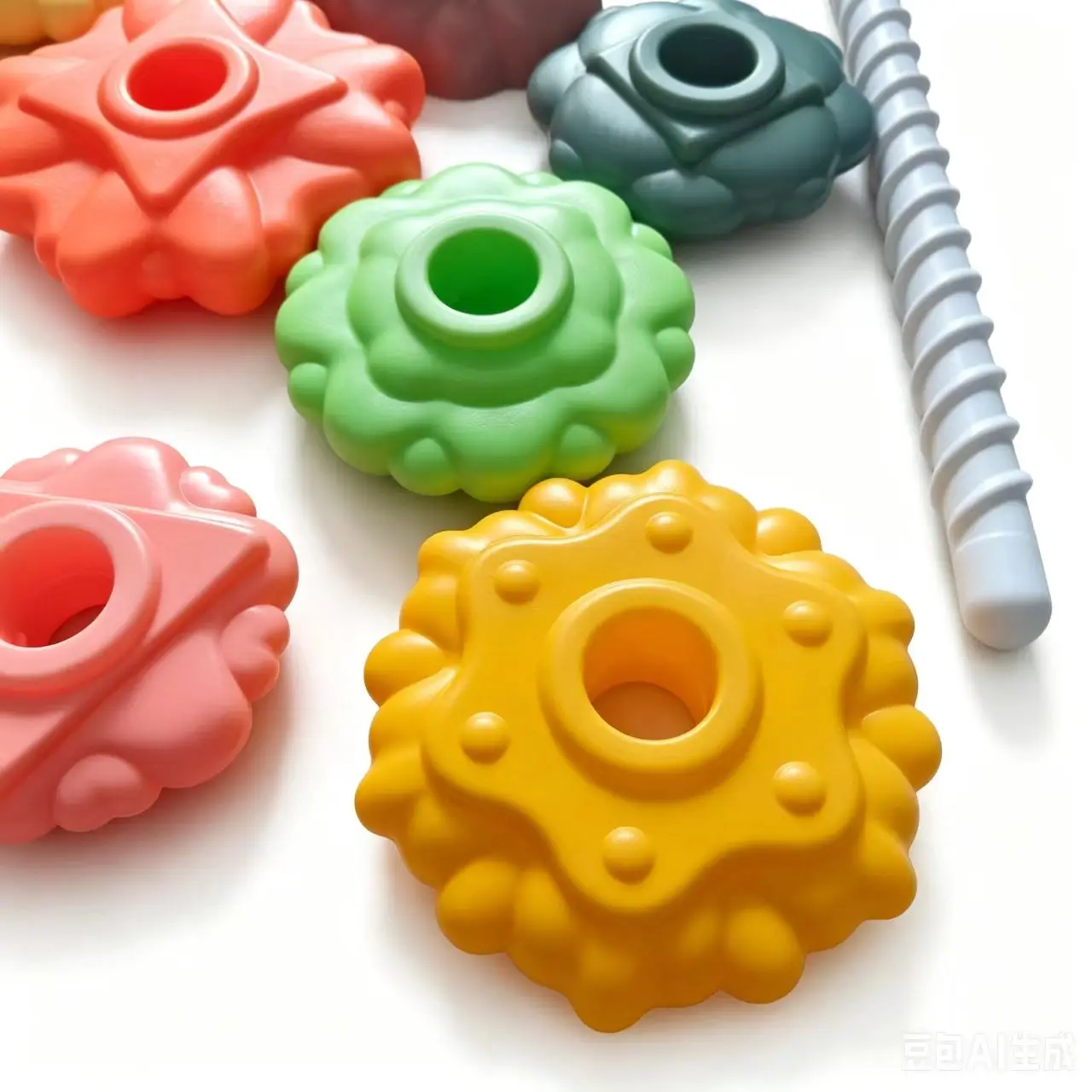 Torre Arcoíris Giratoria Montessori, Juguetes de Apilamiento para Bebés, Juguetes Infantiles de Colores Seguros y Ecológicos