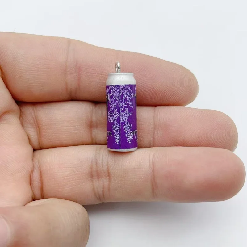 10 Piezas Mini Abalorios de Resina de Simulación de Latas de Bebidas, Colgantes Coloridos de Imitación de Botellas de Bebidas para DIY, Fabricación de Joyas, Pendientes y Llaveros