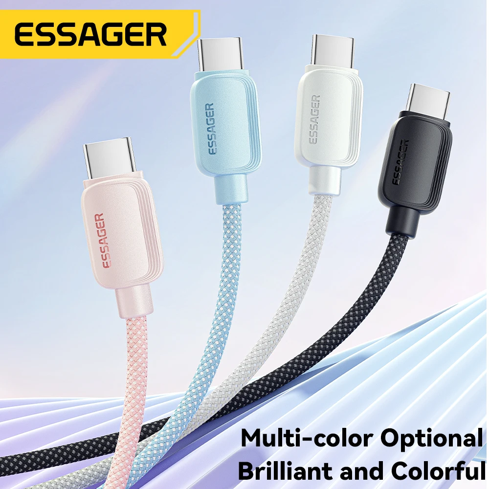 Cable Essager 7A USB tipo C para Realme Huawei Mate60 100W PD Cable de carga rápida para Samsung Oneplus Xiaomi Cable cargador USB-A