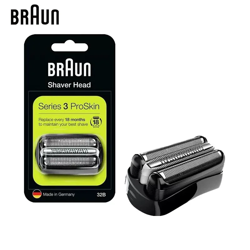 Cabezal de afeitadora Braun 32B, pieza de repuesto para cabezal cortador de lámina para maquinilla de afeitar eléctrica Braun Series 3 3000s 3010s 3040s 3050cc 3070cc