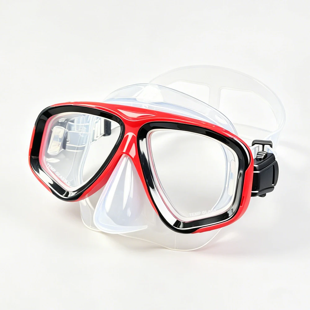 Máscara de Snorkel, Gafas de Natación, Faldón de Silicona para Buceo, Lente de Vidrio Templado, Vista Panorámica, Entrenamiento, con Cubierta Nasal y Correa Ajustable