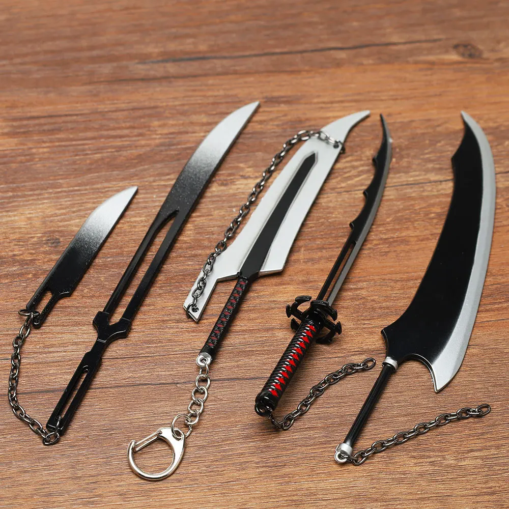 Accesorios de Anime, Mini Espada de Kurosaki Ichigo, Llavero, Collar con Máscara de Muerte, Joyería de Moda para Cosplay, Regalo para Fans