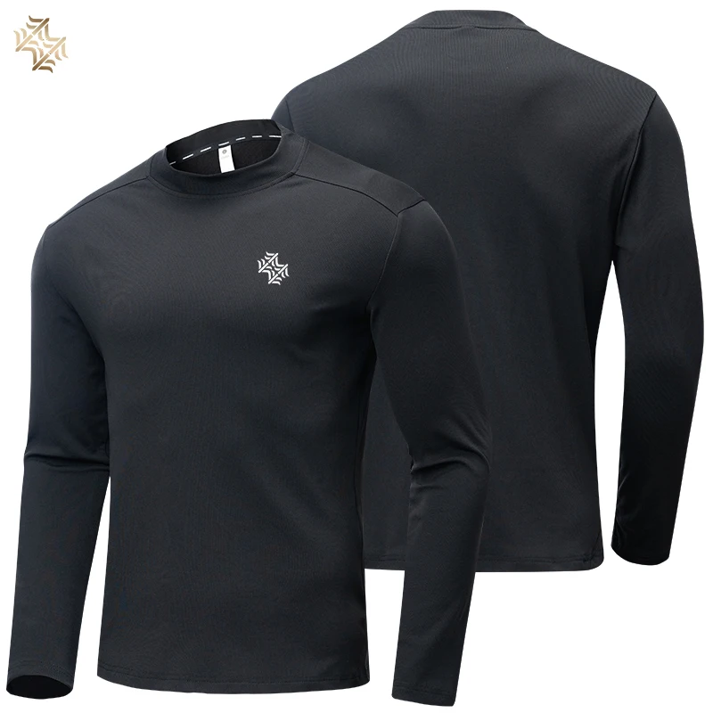 SBWL Camiseta Deportiva de Manga Larga para Hombre, de Alta Calidad, para Otoño, para Correr, Fitness, Deportes al Aire Libre, Informal de Negocios, Transpirable