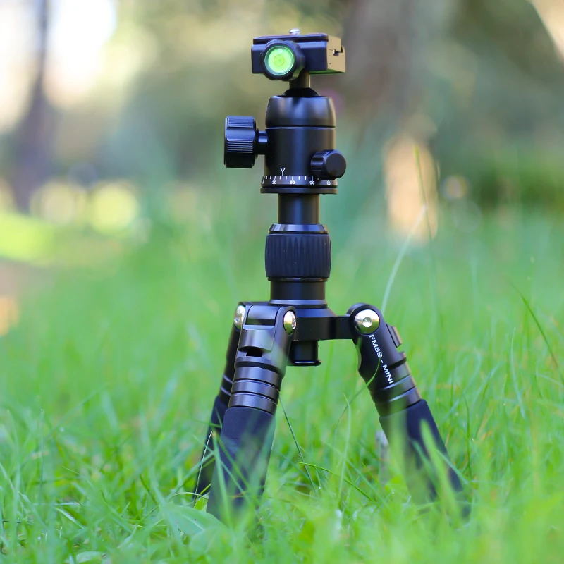 XILETU FM5S trípode portátil soporte de viaje ligero Mini trípode de vídeo de sobremesa con trípode de cabeza de bola de 360 grados para cámara