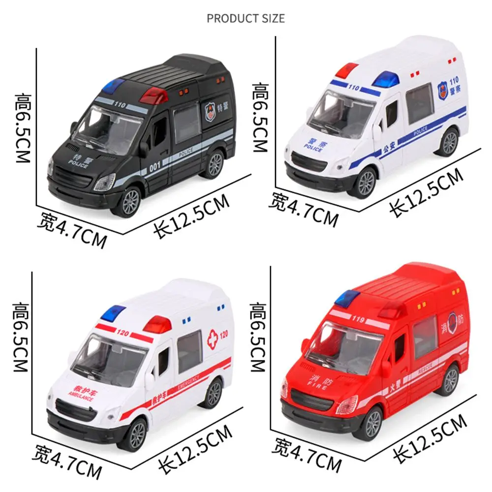 Coche de juguete inercial con superficie lisa para niños, camión de bomberos, ambulancia, regalo para niños