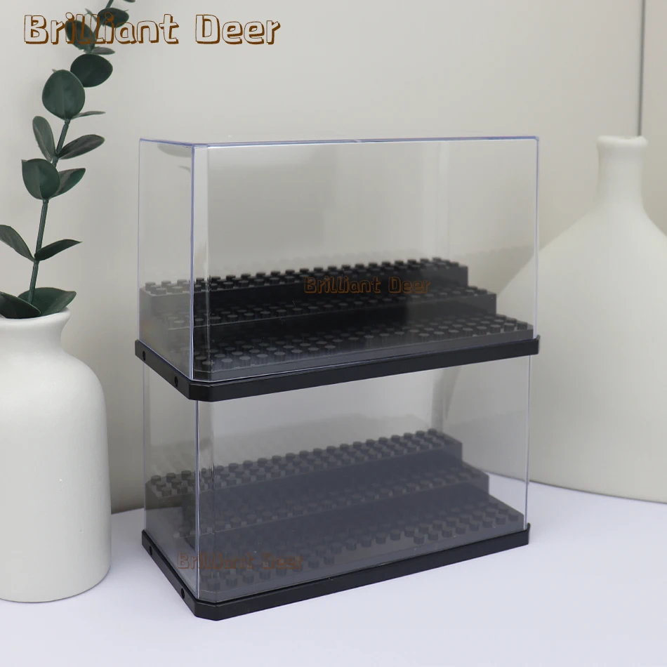 Caja de exhibición acrílica apilable para figuras de bloques de construcción, soporte MOC, modelo de coche, escaparate de colección, juguetes para niños, regalo