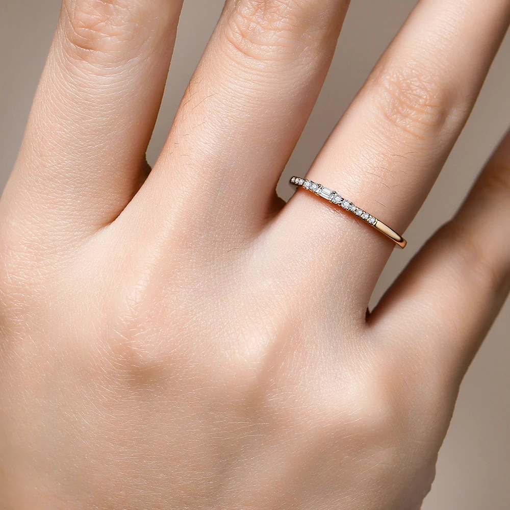 ATTAGEMS, excelente corte, camiseta nueva, anillo de moissanita de Color D de calidad para mujer, Plata de Ley 925 sólida, 10k, 14k, oro blanco de 18k para niñas