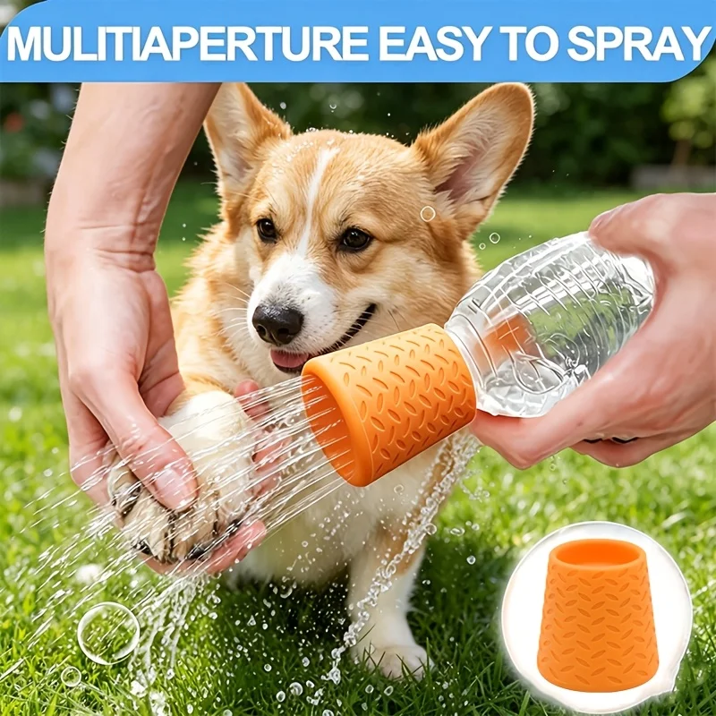 Cabezal de ducha para mascotas, boquilla portátil de silicona para baño de perros y bebedero al aire libre, cabezal pulverizador multifuncional, suministros de limpieza para mascotas, 1/3 Uds.