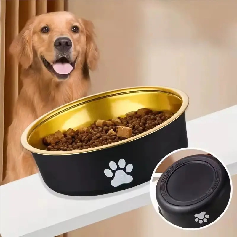Cuenco de acero inoxidable para perros, cuencos de alimentación duraderos antideslizantes para perros pequeños y medianos, toallita para gatos, producto para mascotas