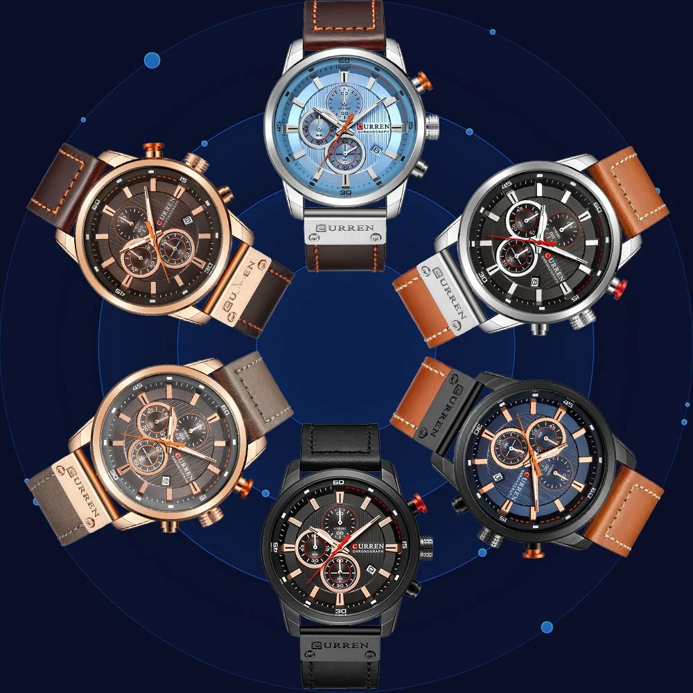Relojes CURREN de cuarzo con fecha a la moda para hombre, relojes de marca superior de lujo para hombre, cronógrafo deportivo, reloj de pulsera para hombre, reloj Hodinky Masculino