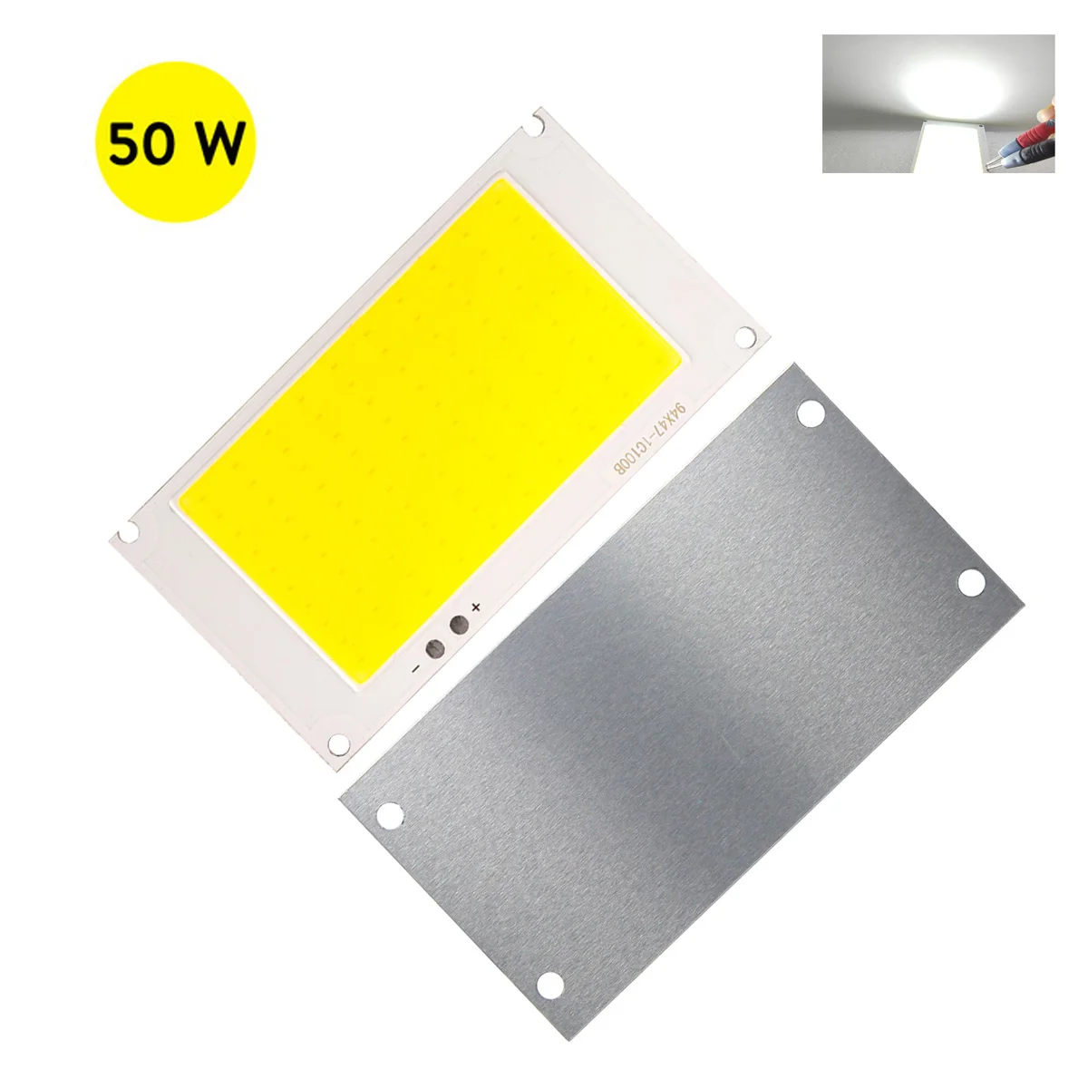 94*47mm Ultra brillante 50W DC 3V 3,7 V COB fuente de luz LED Chip a bordo blanco frío para lámparas de trabajo DIY