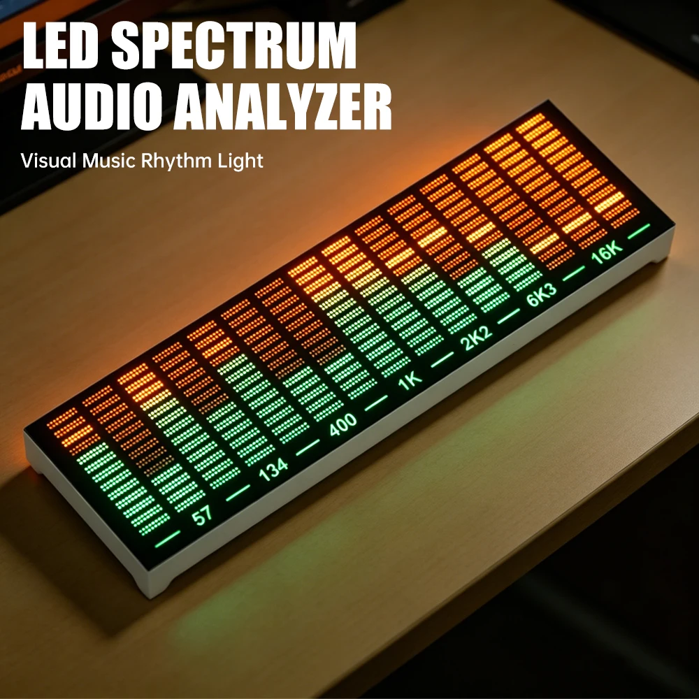 Kit Electrónico con Analizador de Ritmo LED de Espectro Musical, Control por Voz Multimodo, Indicador de Nivel de Audio y Medidor VU