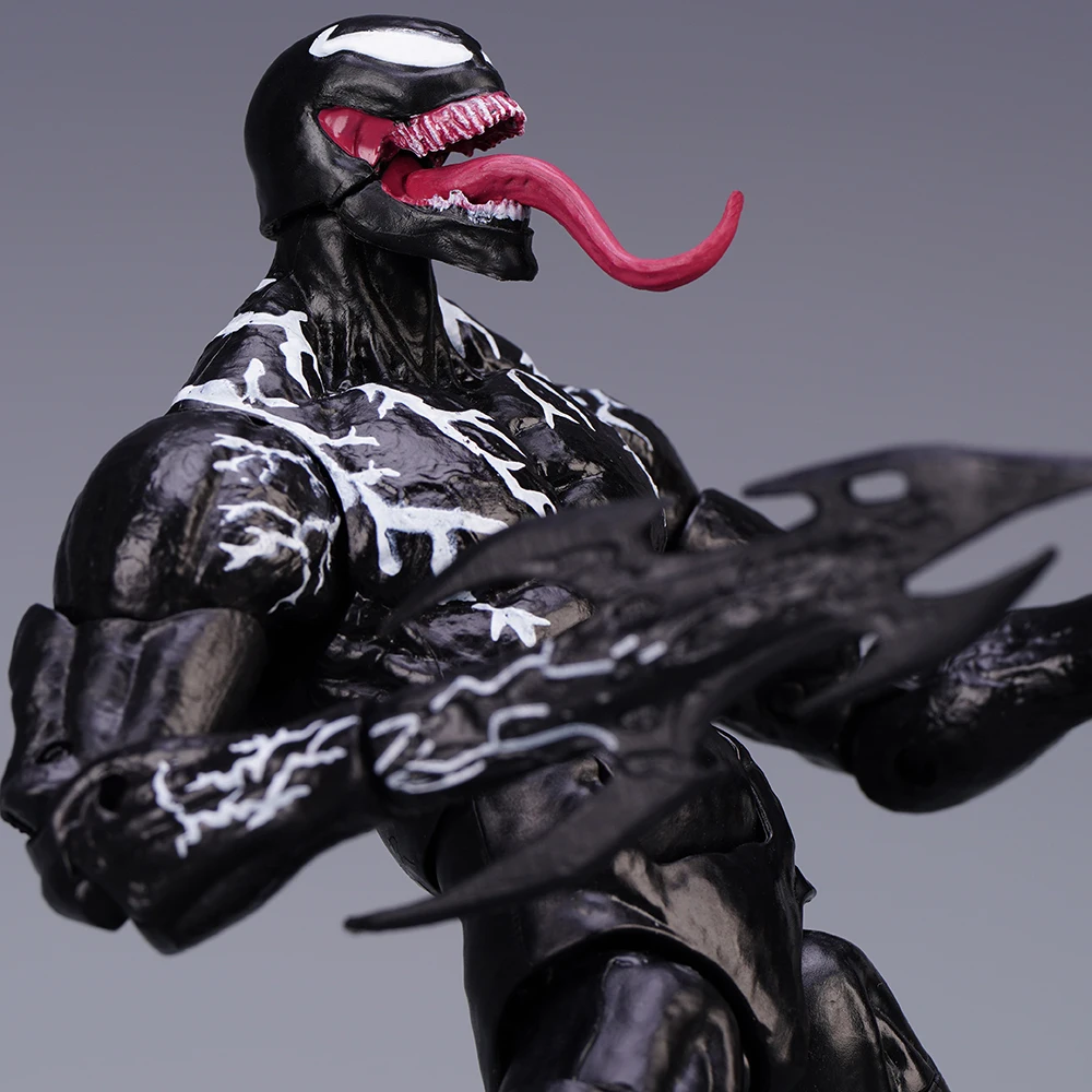 Figura de Acción de Spider-Man Venom Carnage de YAMAGUCHI, Estatua con Articulaciones Móviles y Rostro Reemplazable, Modelo de Muñeca Coleccionable