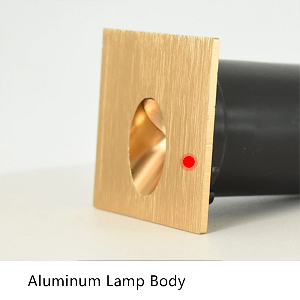 SANDIY Lámpara empotrada de pared Led Luz de escalera Luz de escalera interior Luces de noche de aluminio con caja de montaje para baño Dormitorio Pasillo Escalera Cocina 220V/DC12V Accesorio de iluminación interior