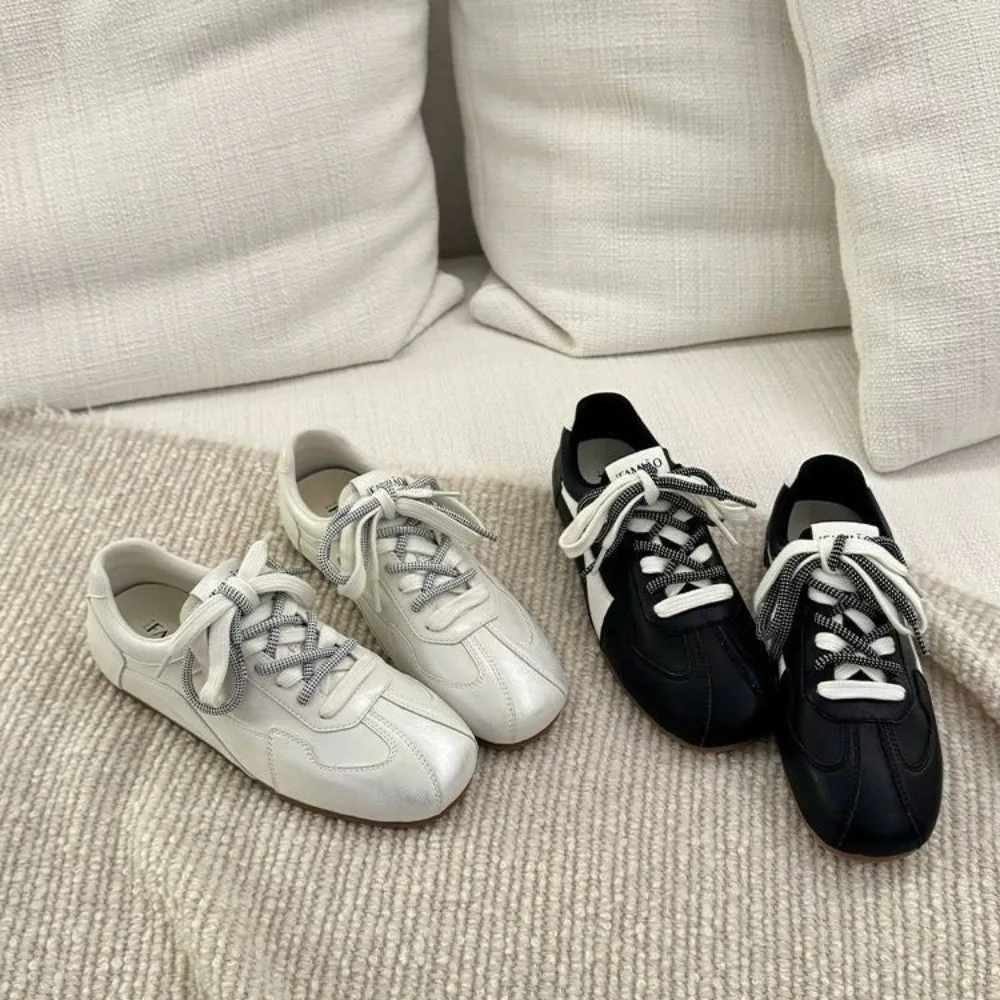 Zapatos planos para mujer, nuevos zapatos de cuero de otoño, zapatos de entrenamiento moral para mujer, zapatos planos informales, zapatos de suela blanda para mujer