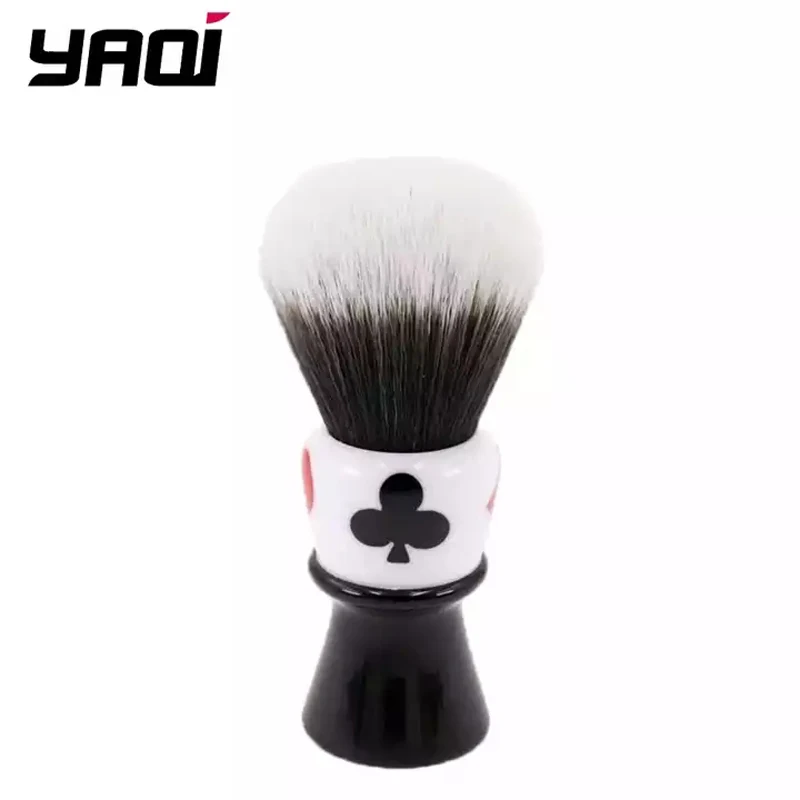 Brocha de Afeitar para Hombre YAQI Casino Clubs de 26 mm con Mango de Resina y Pelo Sintético, Nudo Husky, para Afeitado en Húmedo