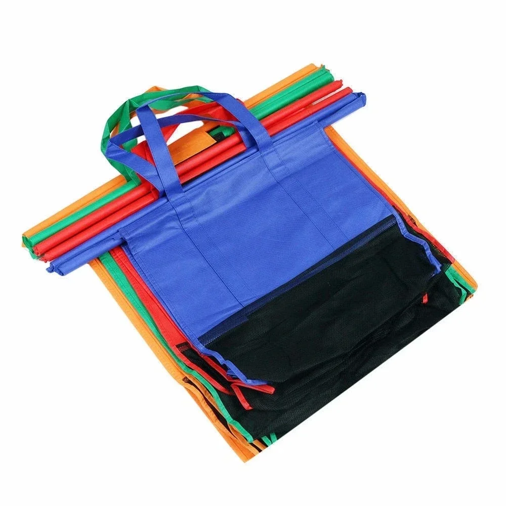 4 unids/set carrito plegable, bolsas de almacenamiento para compras de supermercado, bolso de tienda de comestibles ecológico reutilizable, bolso de mano no tejido