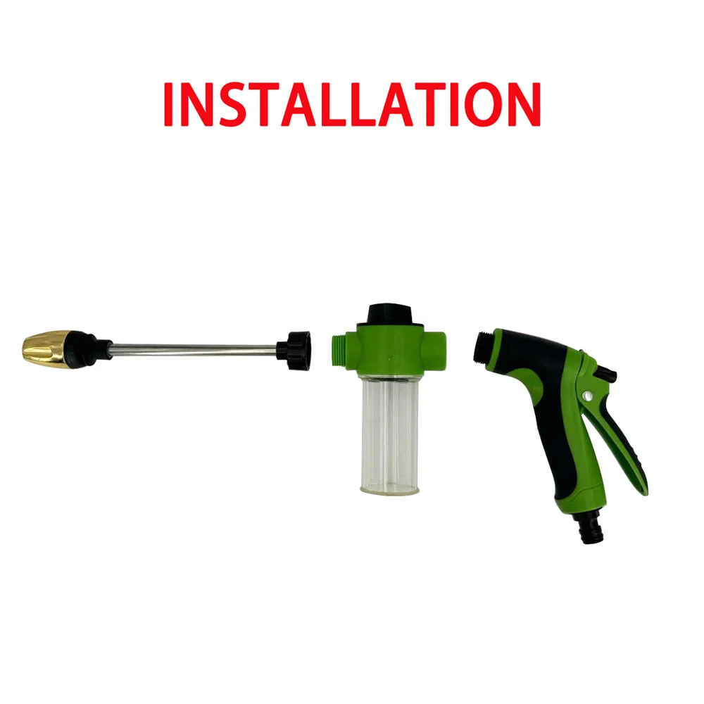 Pistola de Agua Portátil de Alta Presión, Ajustable, para Limpieza de Autos, Jardín, Riego, con Boquilla de Espuma, FIOWERS SPRAL