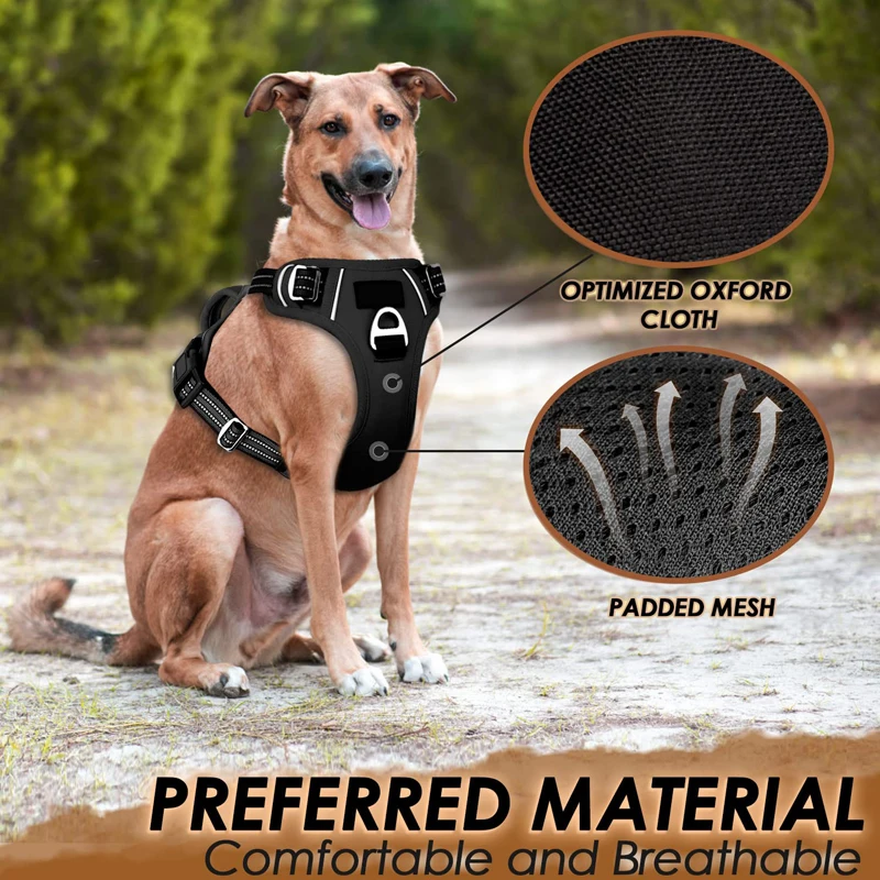 Benepaw-arnés para perro sin extracción, mango de fácil Control, arnés reflectante para mascotas, 2 Clips de correa, chaleco acolchado suave ajustable para perro