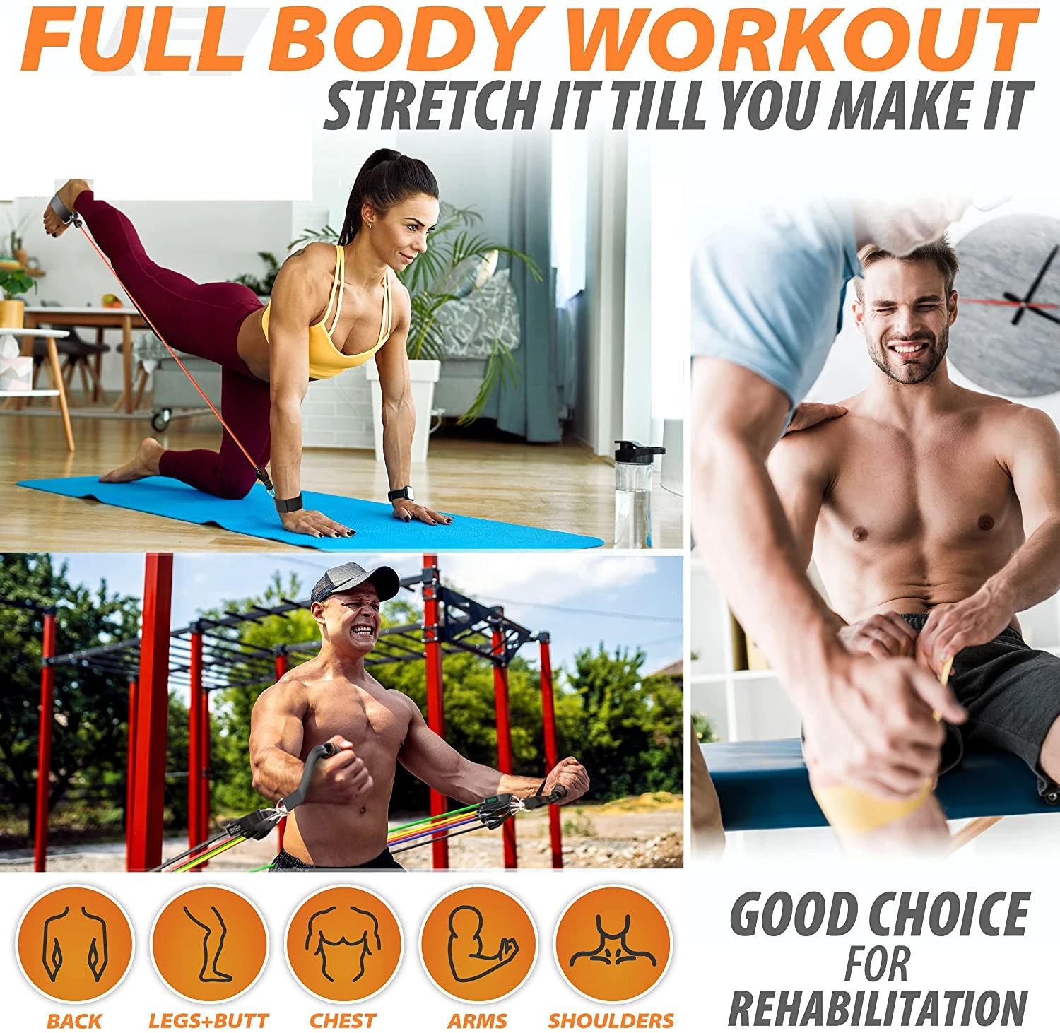 Juego de bandas de resistencia para ejercicios de Fitness, tubos elásticos, cuerda de tracción, equipo de entrenamiento para Yoga, gimnasio en casa, peso, 360 libras