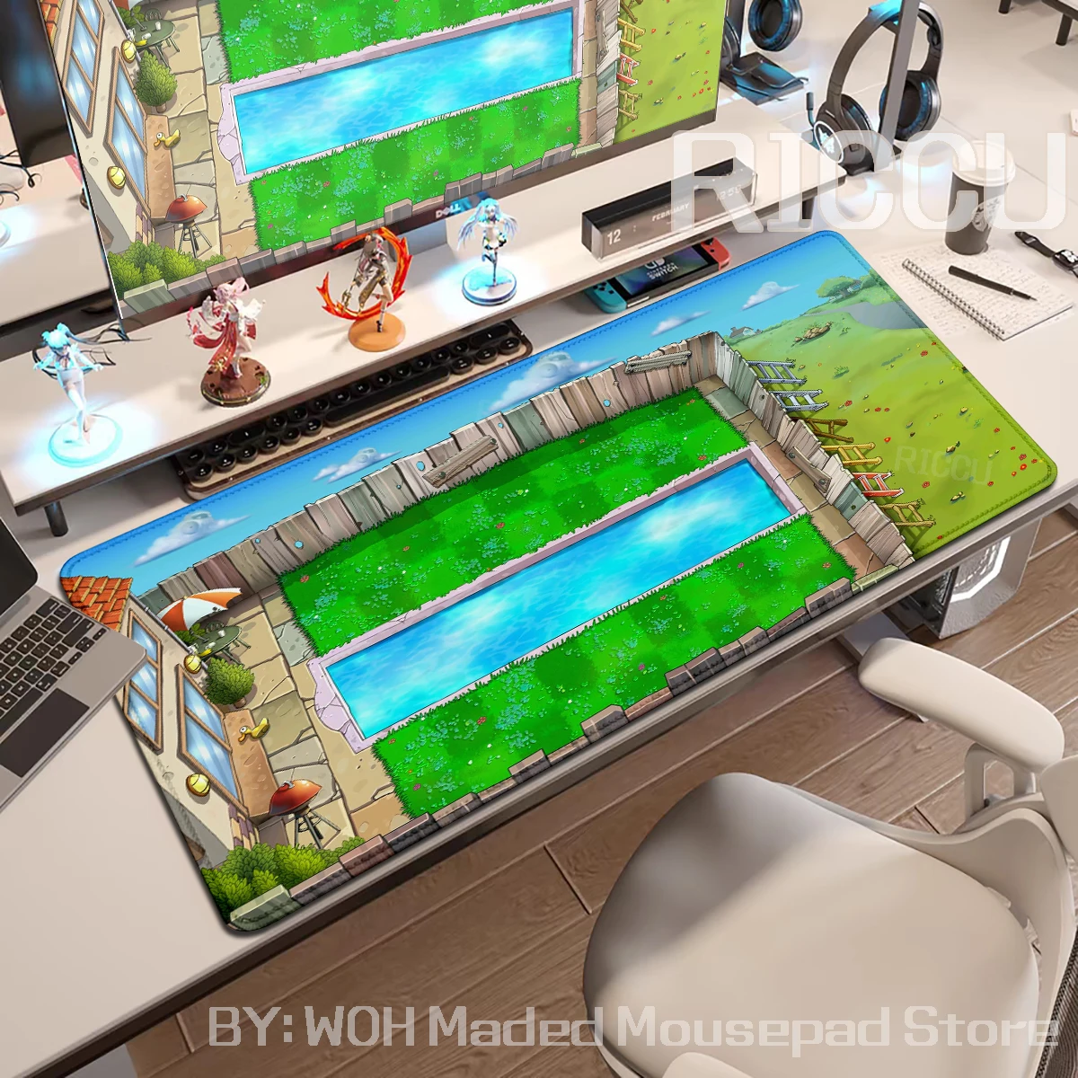 Alfombrilla de ratón PLANTS VS ZOMBIE PVZ MAPS XXL, alfombrilla de escritorio para teclado, 90x40cm, tapis de souris, PC, teclado mecânico, accesorios para ordenador portátil