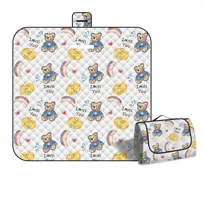 Estera de Picnic portátil de 150x200CM, estera de playa gruesa plegable para exteriores, manta de Camping impermeable a prueba de humedad, estera de actividades para bebés