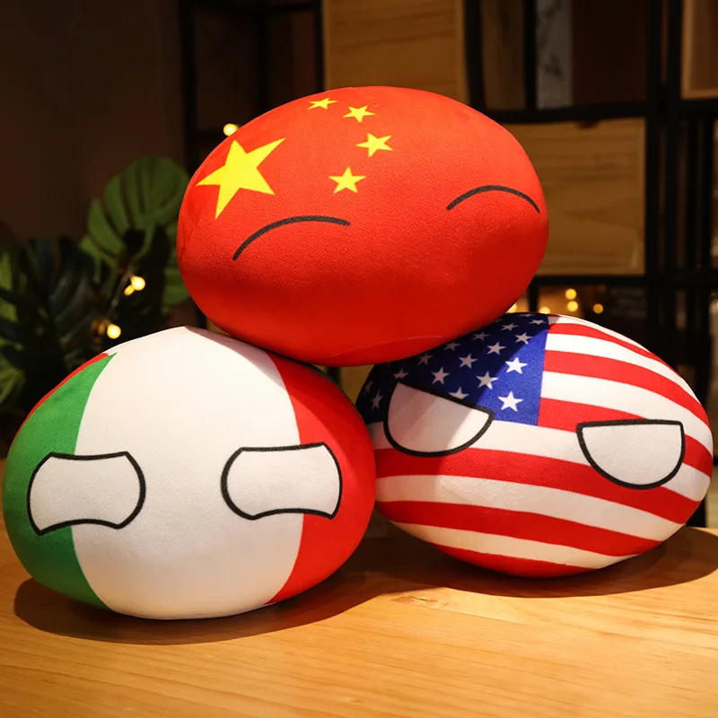 Polandball-juguetes de peluche de 10-40cm, Countryball, URSS, EE. UU., Francia, Rusia, Reino Unido, Japón, Alemania, CANANDA, Italia, muñeca Kawaii, almohada, lindo regalo para niño