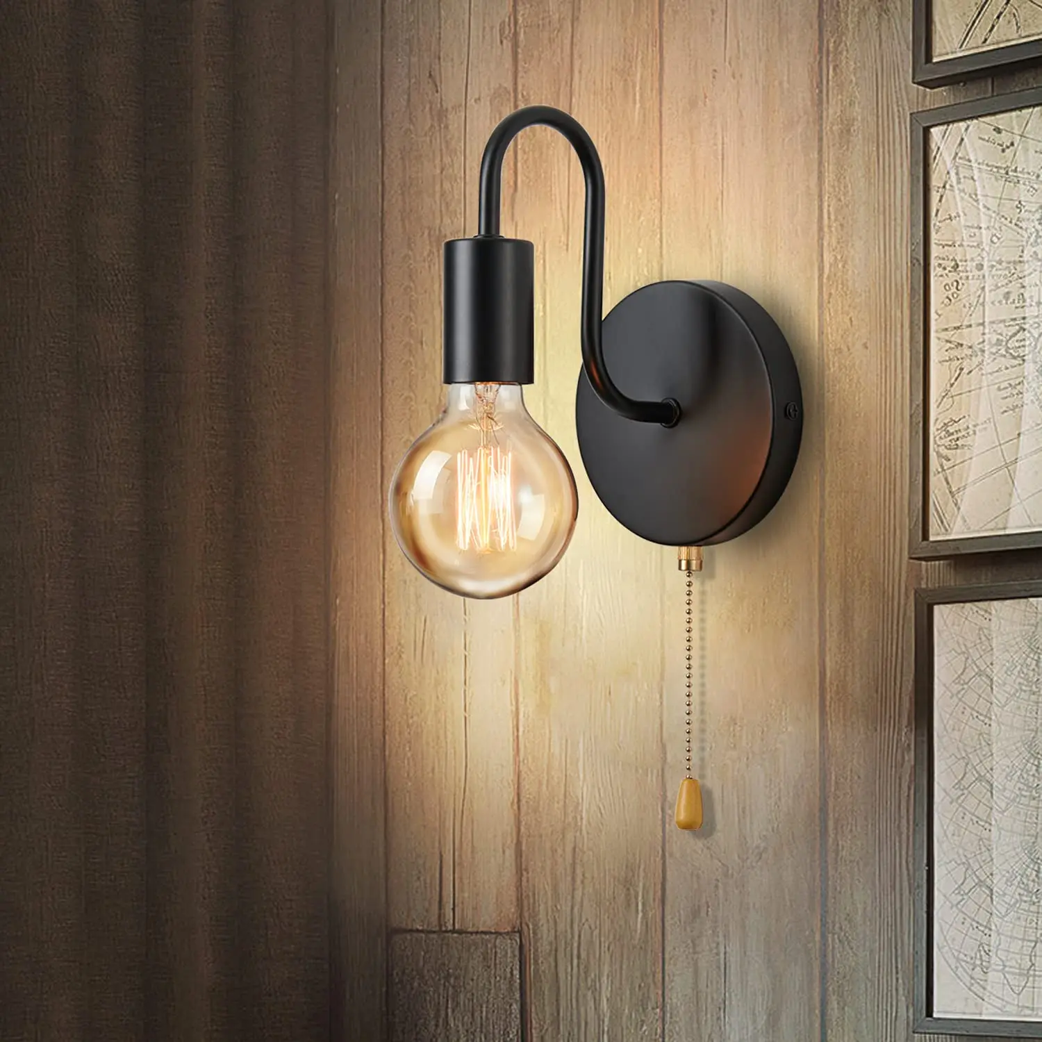 Lámpara de pared Industrial nórdica, hierro negro E27, iluminación interior, mesita de noche, baño, dormitorio, candelabro, accesorio de iluminación de pared Decoración