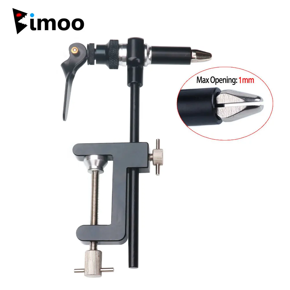 Bimoo-Herramientas de tornillo de banco de atado de moscas giratorias, abrazadera en C, tornillo de banco con mandíbula endurecida de acero, herramientas de gancho giratorio, Kits de soporte de bobina de hilo de atado