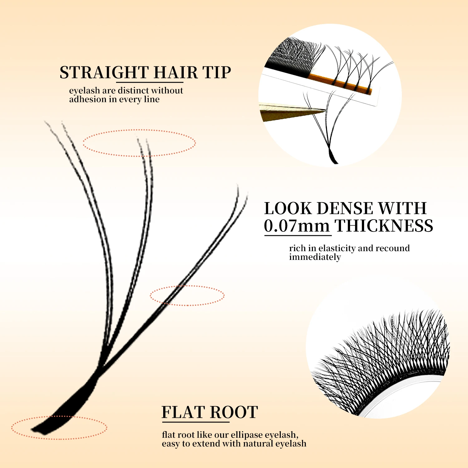 LAKANAKU 6 bandejas 6D extensiones de pestañas en forma de W volumen Egipcio Cilios completos Natural Fio 6w pestañas suaves ventiladores