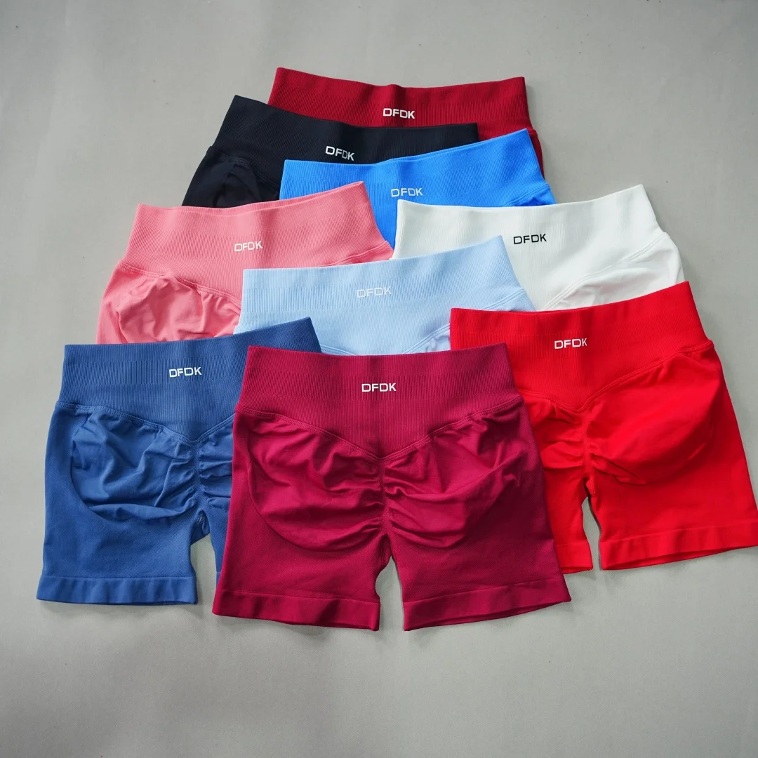 DFDK Pantalones Cortos de Yoga de Cintura Alta para Mujer, con Efecto Scrunch y Realce de Glúteos, Ideales para Entrenamiento, Fitness, Gimnasio, Correr y Deportes, Leggings Atléticos Anti-Sentadillas