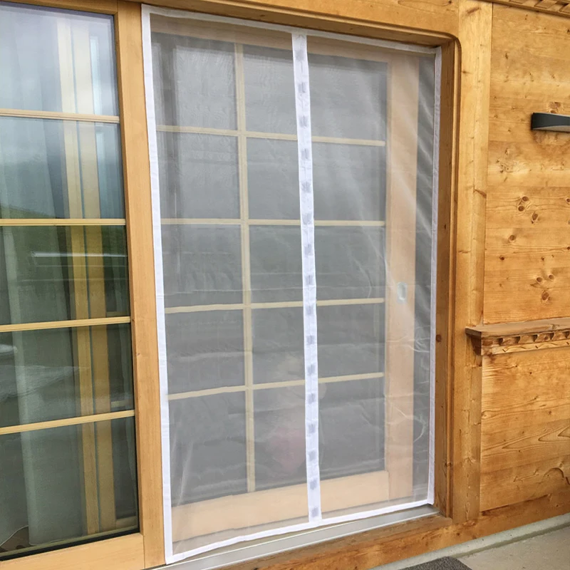 DTGJ mosquitera magnética blanca para puerta, pantalla antiinsectos, malla de fibra de vidrio Invisible, cortina de tamaño personalizado, cierre automático de tul