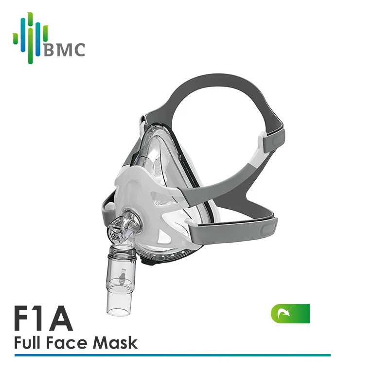 BMC CPAP-mascarilla facial completa sin frente, Bipap con suministros para la cabeza, Apnea del sueño, accesorios de respiración antironquidos