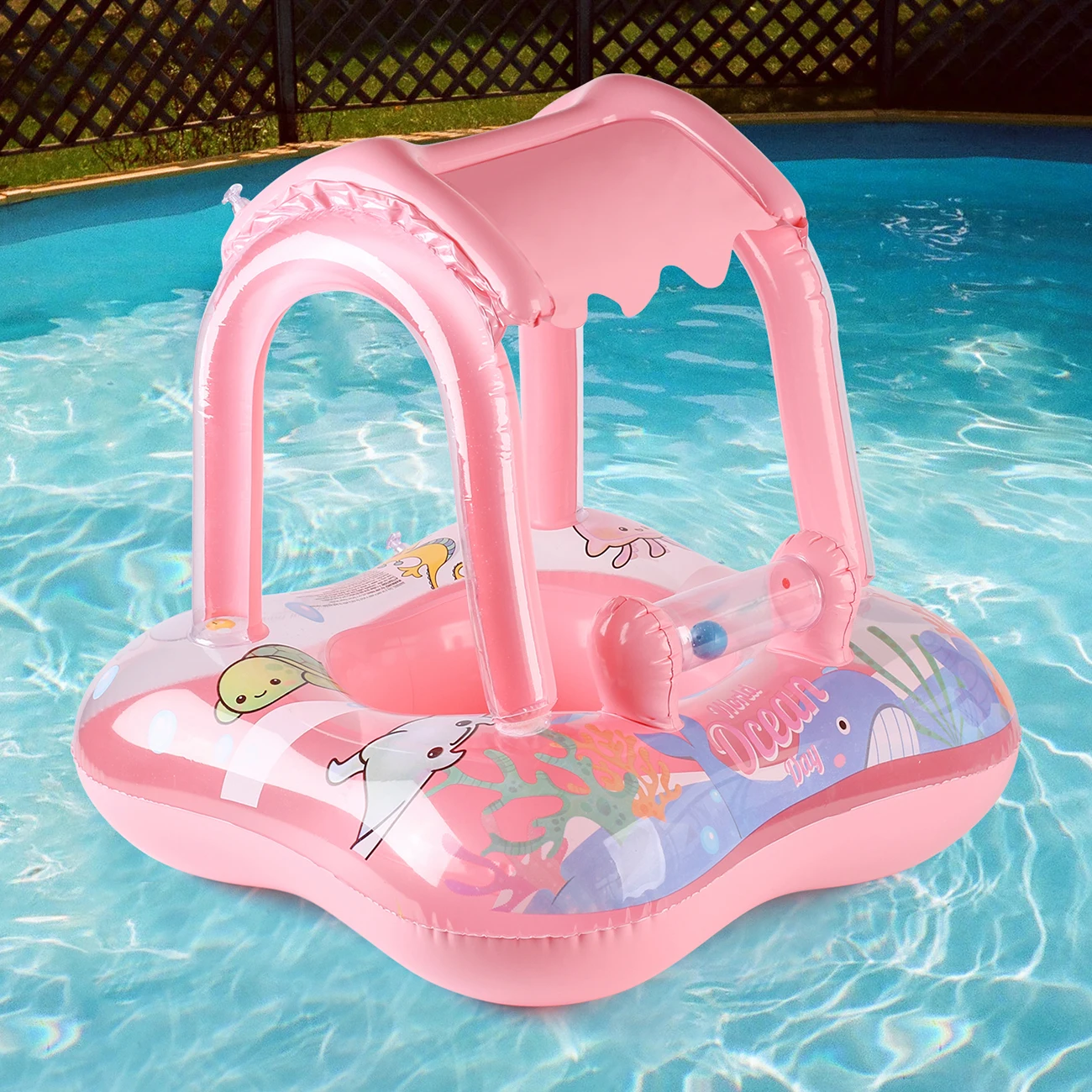 1 flotador de piscina con toldo, flotador de piscina, aro de natación para piscina, juguetes de playa para fiestas