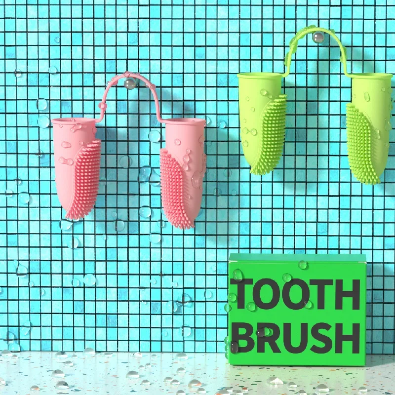 Cepillo de dientes súper suave para perros y mascotas, limpieza de dientes, cuidado del mal aliento, herramienta de cepillo de dientes de silicona no tóxica, suministros de limpieza para perros y gatos