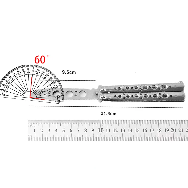 Cuchillo Mariposa Plegable Sin Afilar, Entrenador de Bolsillo Portátil de Acero Inoxidable, Herramienta de Entrenamiento para Juegos al Aire Libre, 1 Cuchillo Plegable