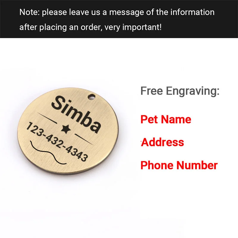 Etiquetas de identificación personalizadas para perros, placas de identificación para perros con grabado gratuito, collar personalizado para perros, etiqueta con nombre para gatos y perros, placa de identificación antipérdida para mascotas.