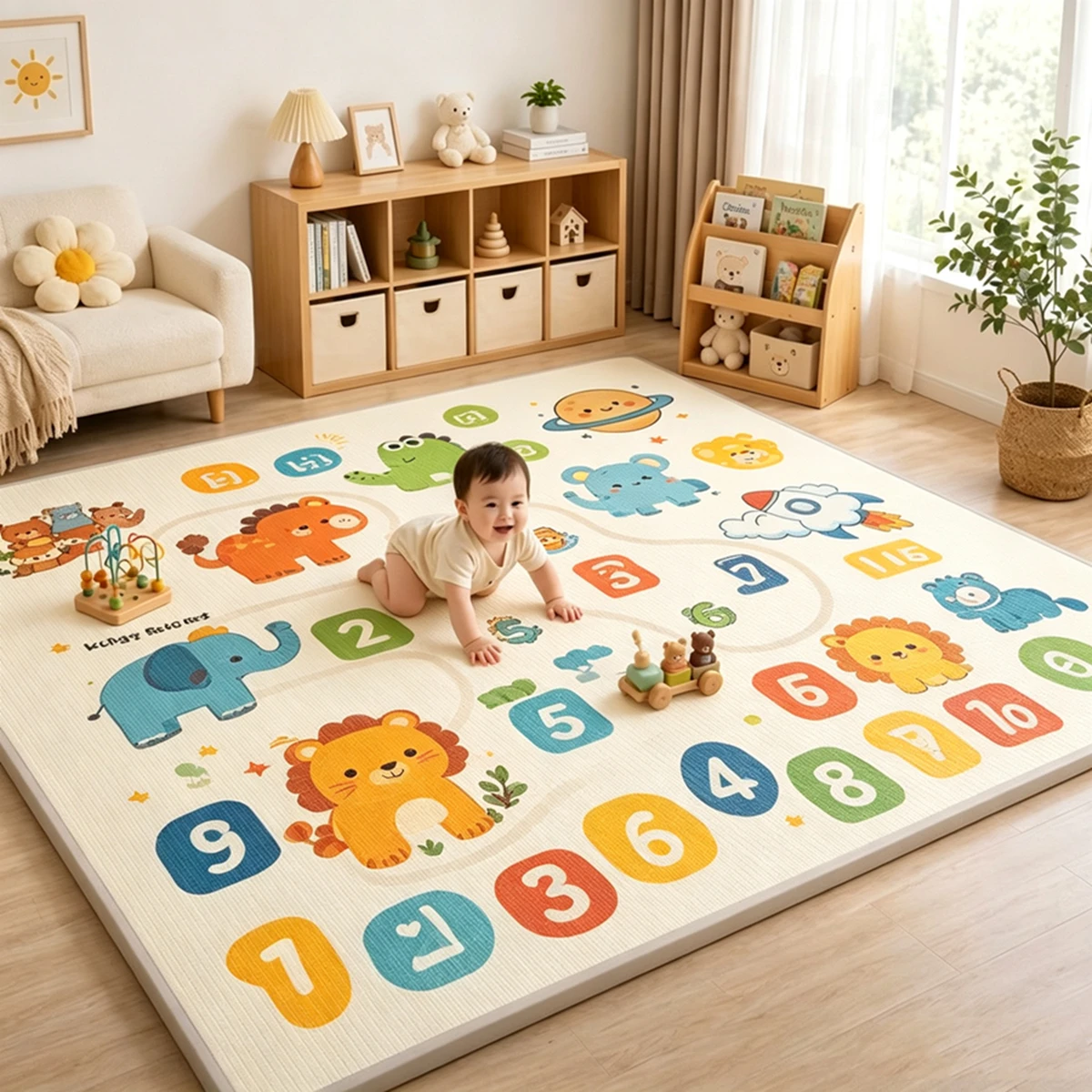 Alfombra de Juego para Bebés, 10 Estilos y 5 Tamaños, Alfombra de Juego Plegable Gruesa de EPE No Tóxica para Niños, Alfombras de Seguridad para Niños