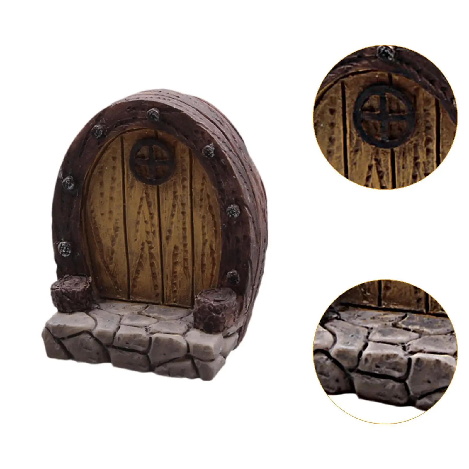 Puerta de jardín en miniatura, microadornos para césped paisajístico, arte de jardín, Mini puerta decorativa de resina, puerta de hadas para sala de estar y césped
