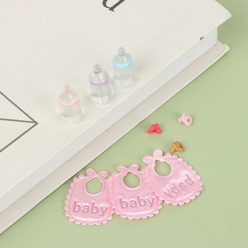 Casa de muñecas en miniatura para bebés, juego de biberones, chupete, accesorio de guardería, regalo, 3 piezas, 1:12