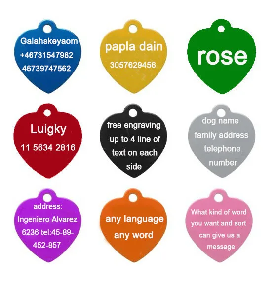 1 Uds. Etiqueta de identificación personalizada con grabado láser gratis para perros y gatos, etiquetas colgantes con nombre para cachorros, Collar con etiqueta para mascotas, placa con nombre antipérdida