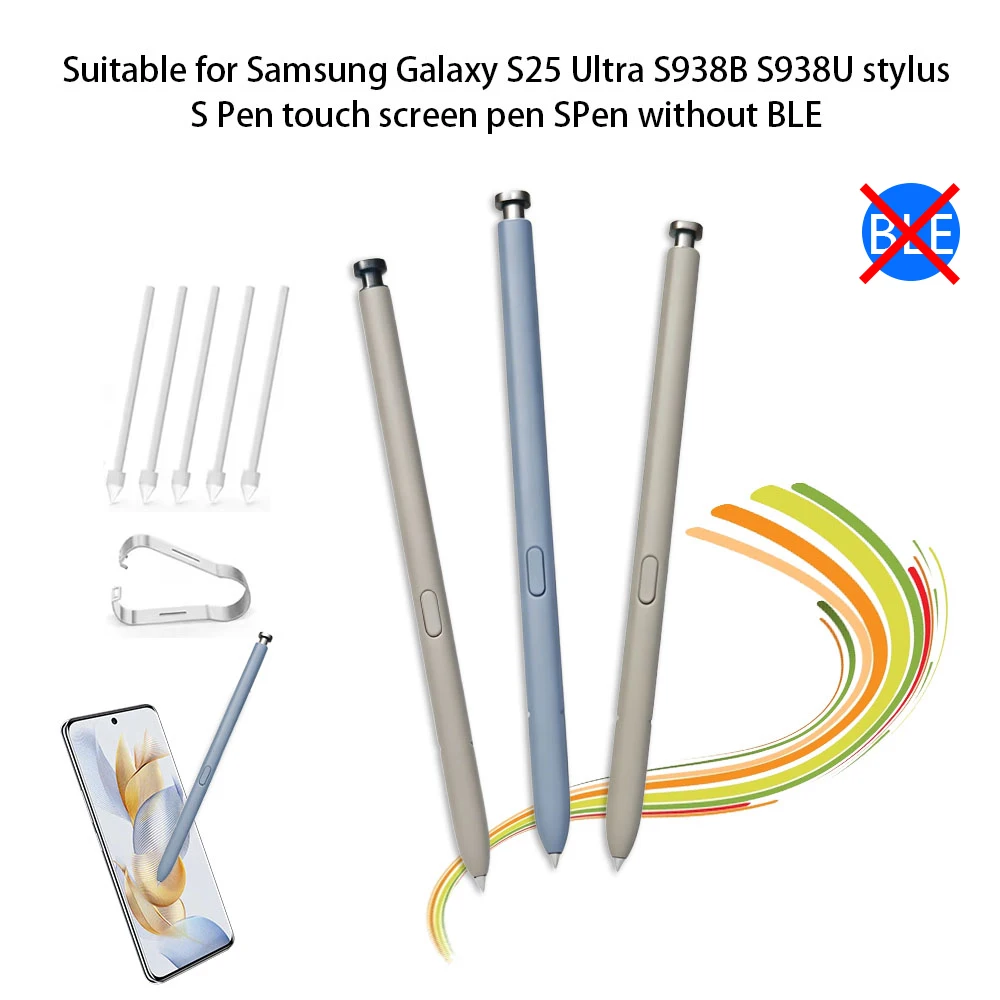 Lápiz Óptico de Repuesto para Samsung Galaxy S25 Ultra, S Pen con 5 Puntas de Repuesto, Compatible con SM-S938B SM-S938U SM S938N (Sin BLE)