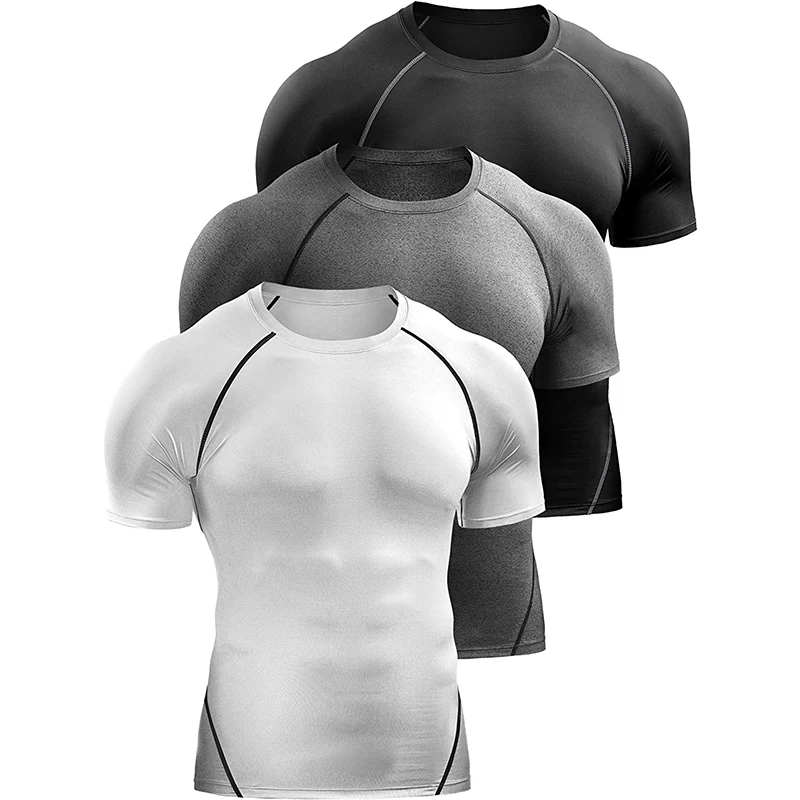 Camiseta de Compresión 2026 para Hombre, Ropa Deportiva de Verano, Camiseta para Correr, Elástica, de Secado Rápido, Camisetas Deportivas, Camisetas para Gimnasio y Entrenamiento