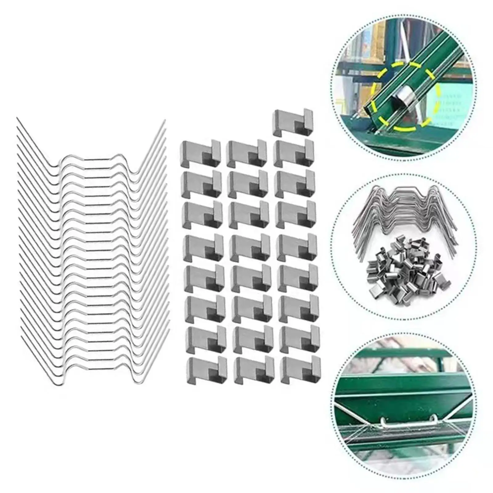 Clips de cristal para invernadero, herramienta de jardinería, Clip de repuesto, herramientas de reparación de invernadero para patio de jardín y Casa, 50 unidades