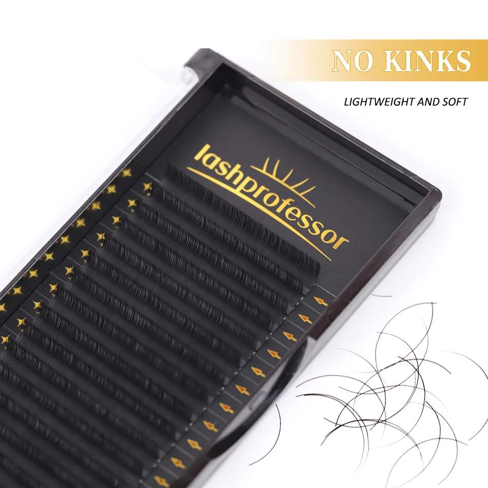 Lote de 10 Bandejas de Extensiones de Pestañas de Cachemira, 5-25mm, Negro Mate, Pestañas Individuales de Volumen 0.03 0.05 0.07 0.10, Extensiones de Pestañas de Visón Sintético