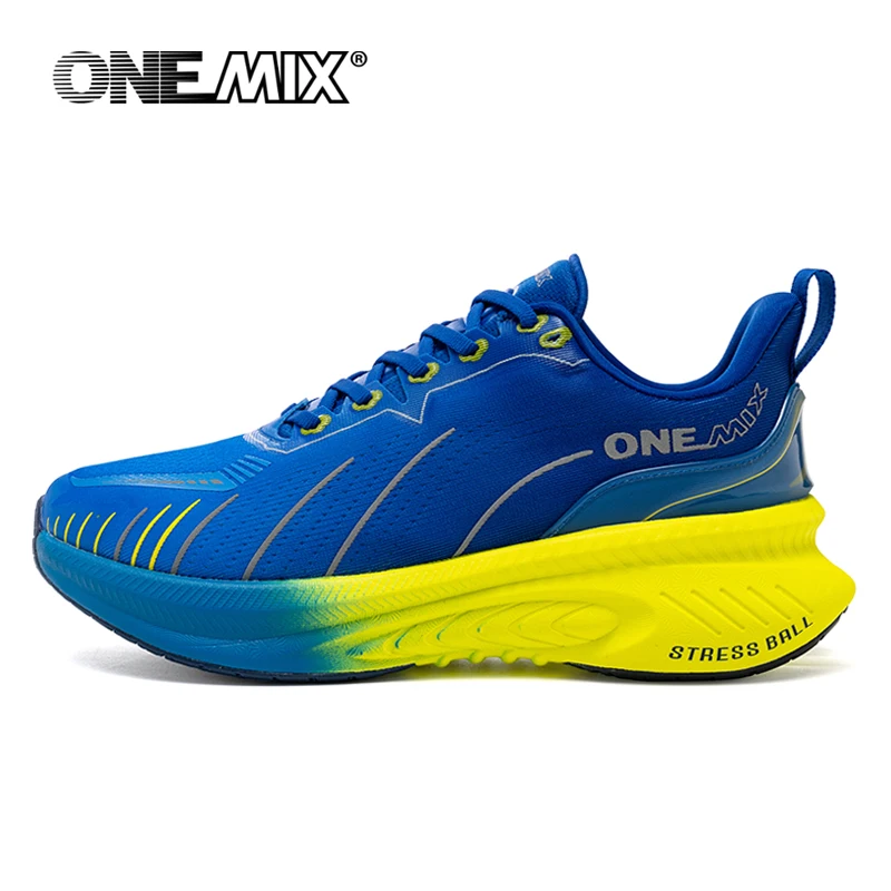 ONEMIX, nuevas zapatillas de correr acolchadas para hombres, corredores pesados adecuados con cordones, zapatillas deportivas antideslizantes para mujeres, zapatillas deportivas para exteriores para hombres