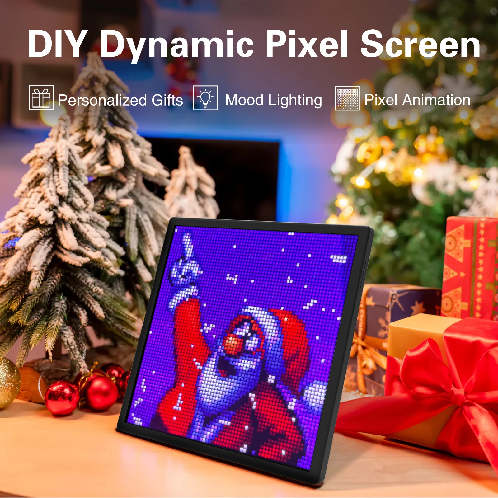 Pantalla inteligente LED de matriz de píxeles con Bluetooth, Panel de lámpara Digital RGB de 64x64, pantalla artística DIY, marco de decoración de habitación de Anime para videojuegos, Control por aplicación